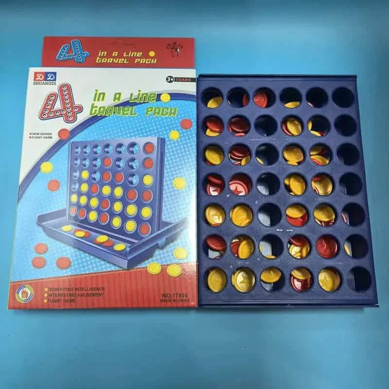 Foldable 3D Classic A Row Chess game by DailySale featuring a line-up 4 game on a compact game board.