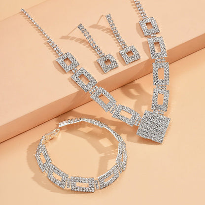 Dazzling 3-Piece Full Rhinestones Jewelry Set (MAC317)