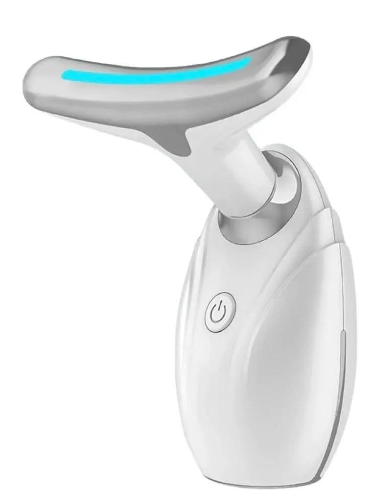 DC-eterus Neck & Face Lifting LED Therapy Device shown in white with LED panels for skin rejuvenation and lifting.