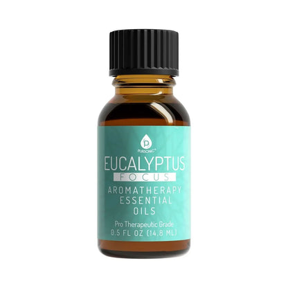 DC-PURSONIC 3-pack aromatherapy essential oils with lavender, eucalyptus, and frankincense bottles on a neutral background