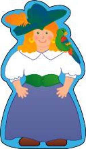 SHAPES ETC. Large Notepad - Pirate/Girl