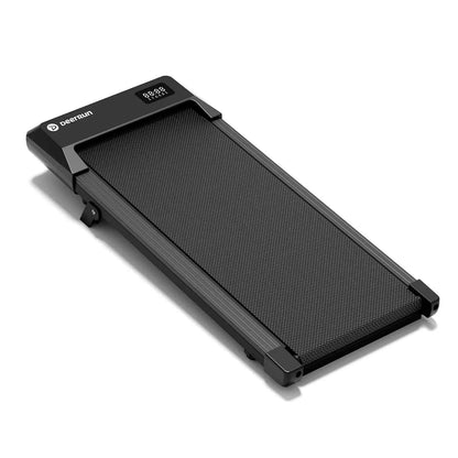 DeerRun Q2 Urban Smart Walking Pad treadmill with incline, remote control, rose gold finish, compact design for home use.