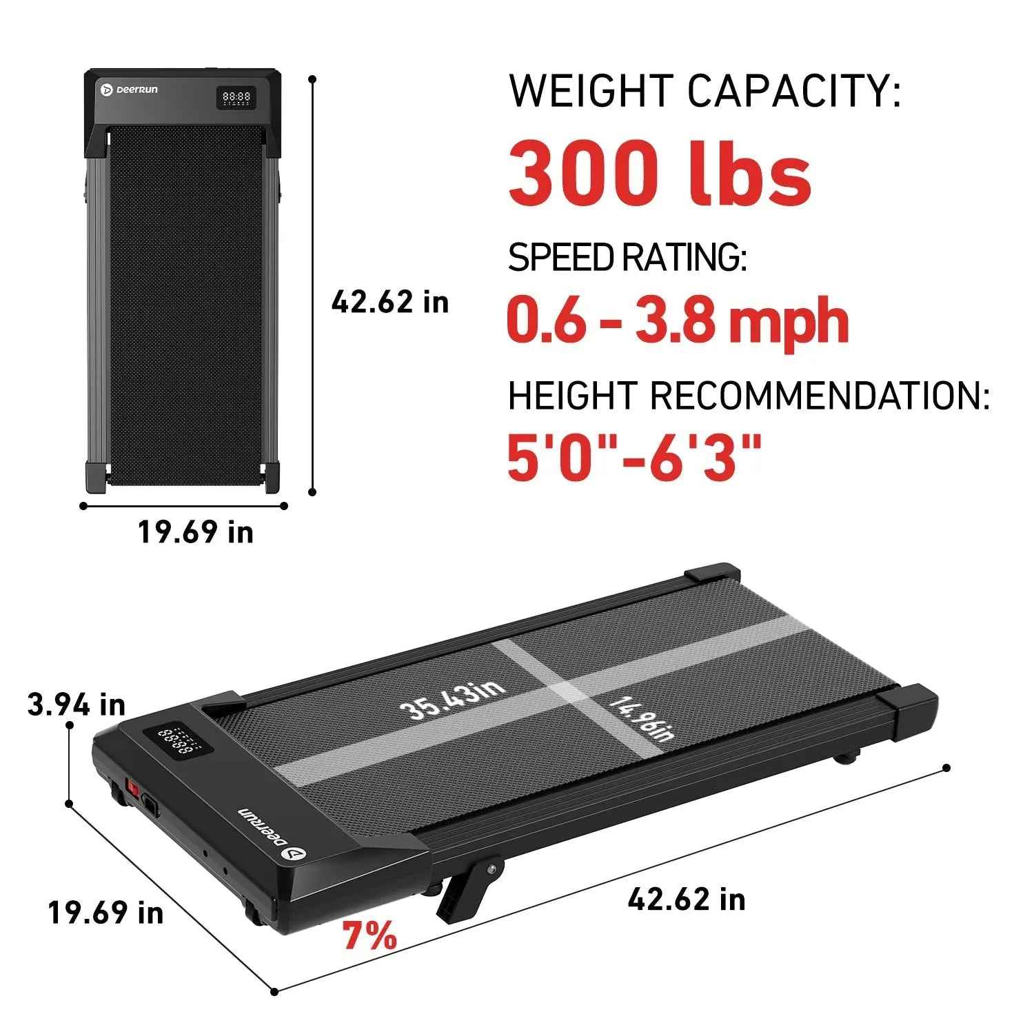 DeerRun Q2 Urban Smart Walking Pad treadmill with incline, remote control, rose gold finish, compact design for home use