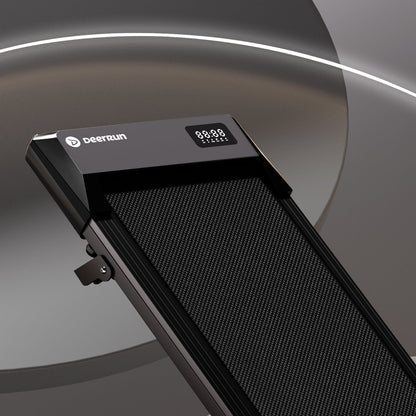 DeerRun Q2 Urban Smart Walking Pad treadmill with incline, remote control, rose gold finish, compact design for home use.