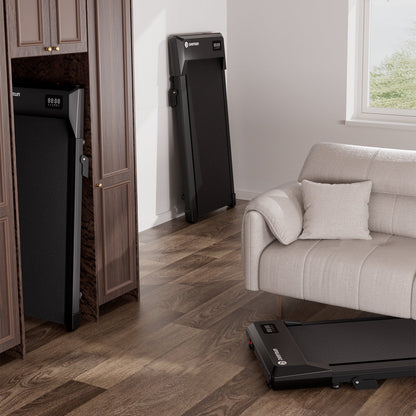 DeerRun Q2 Urban Smart Walking Pad treadmill with incline, remote control, rose gold finish, compact design for home use