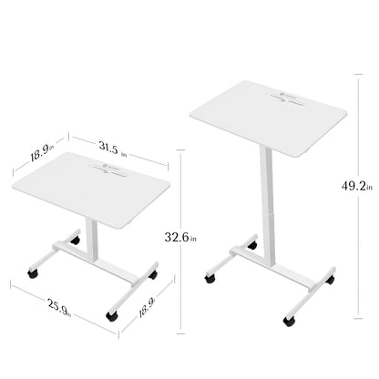 DeerRun® Adjustable Standing Desk for Treadmills, 31.5 inches long and 18.9 inches wide, portable rolling laptop desk.