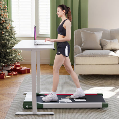DeerRun® electric standing desk with 39 x 23-inch adjustable height surface and modern black finish.
