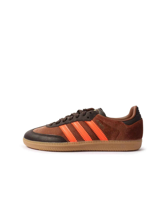 Adidas Samba women's sneakers in luxe brown, showcasing stylish leather upper and classic sporty design.