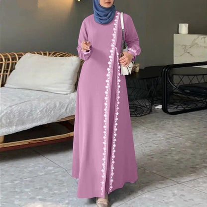 Designer Casual Abaya With Lace Detailing (MA146)