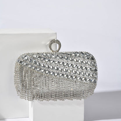 Diamond-Studded Party Clutch Versatile Layered Crystal Evening Bag (MAC283)