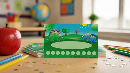 SHAPES ETC. Incentive Punch Cards - Dinosaur
