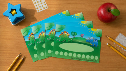 SHAPES ETC. Incentive Punch Cards - Dinosaur