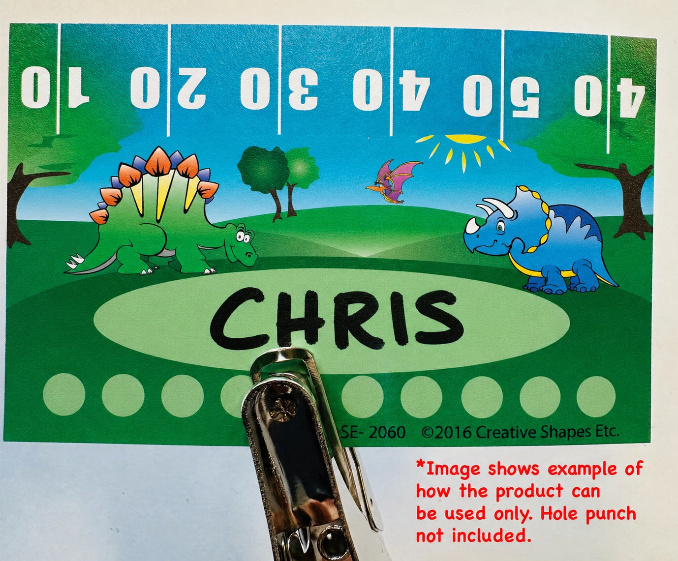 SHAPES ETC. Incentive Punch Cards - Dinosaur