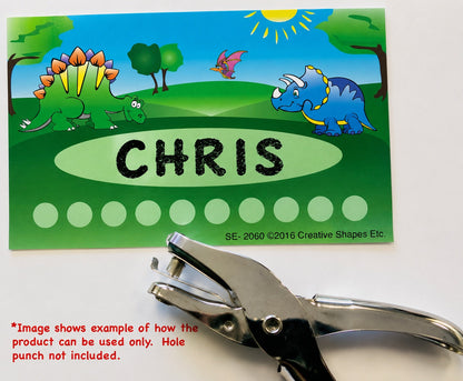SHAPES ETC. Incentive Punch Cards - Dinosaur