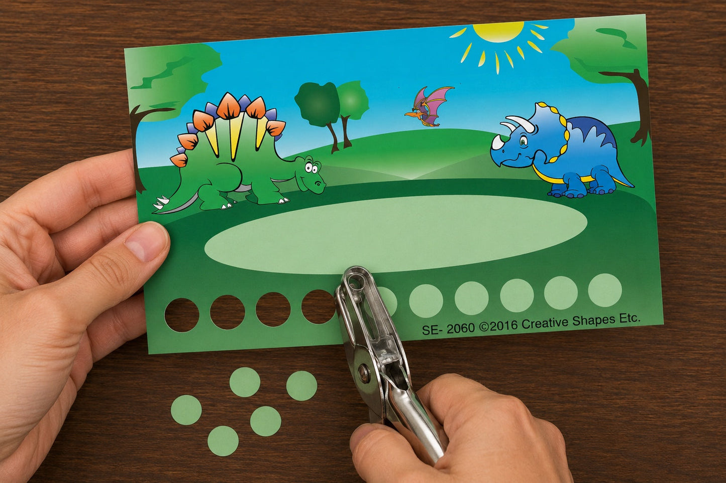 SHAPES ETC. Incentive Punch Cards - Dinosaur