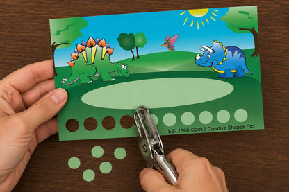 SHAPES ETC. Incentive Punch Cards - Dinosaur