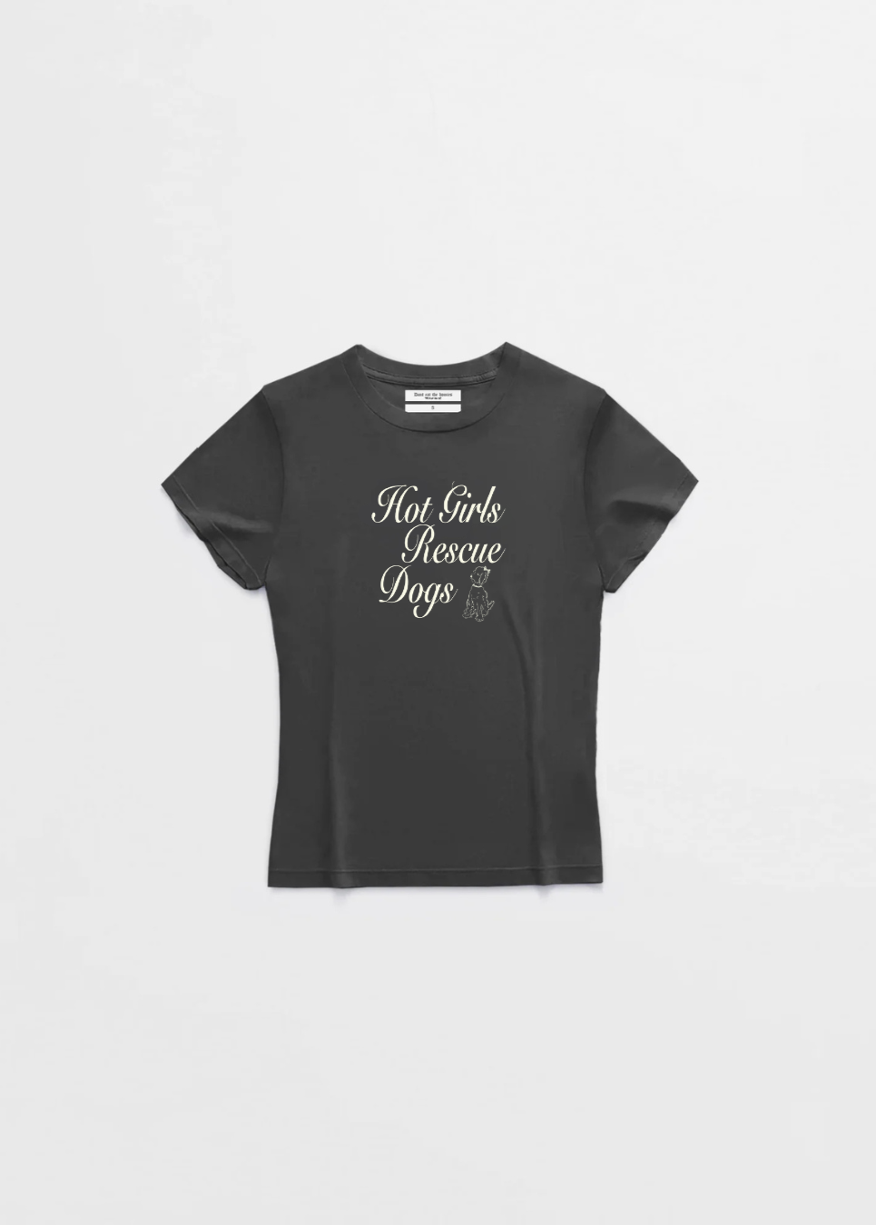 White hot girls rescue dogs baby T-shirt by Don't Eat The Homies featuring a playful graphic design.
