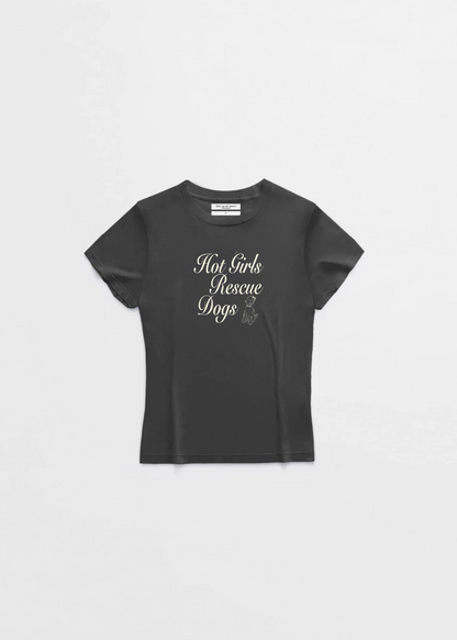 White hot girls rescue dogs baby T-shirt by Don't Eat The Homies featuring a playful graphic design.