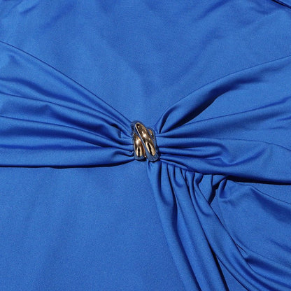 Draped Dress with Jeweled Brooches(MS347)