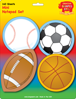 SHAPES ETC. Mini Notepad Set - Sports