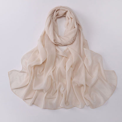 Effortless Grace Scarf Silver Crinkle Chiffon Hijab (MH153)