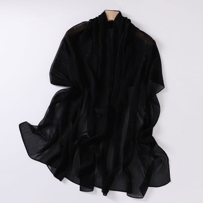 Effortless Grace Scarf Silver Crinkle Chiffon Hijab (MH153)