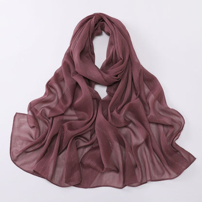Effortless Grace Scarf Silver Crinkle Chiffon Hijab (MH153)