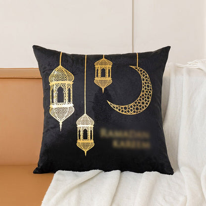 Eid Moon Hot Stamped Short Plush Pillow Cover (MR076)