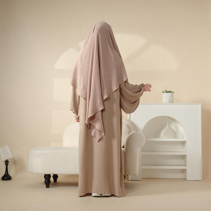 Elegant 2-Piece Crepe Abaya & Khimar Set (MK008)