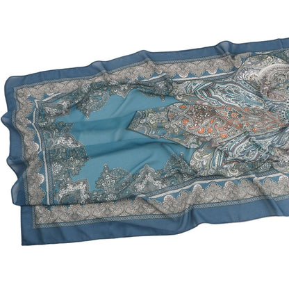 Elegant Printed Chiffon Hijab Scarf Bohemian Style Breathable Sun Protection Wrap (MH136)