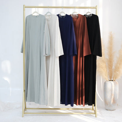 Solid Color Robe Abaya With Back-Tie | Dressing Gown Style Abaya with Flared Sleeves (MA215)