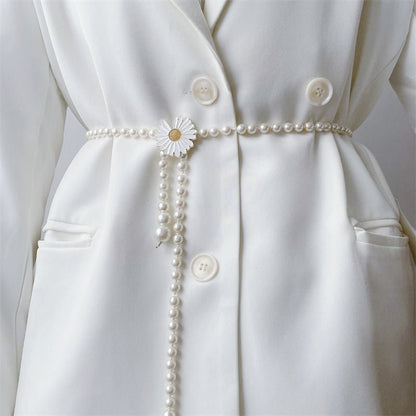 Elegant Versatile Pearl Cascade Waist Belt (MAC349)