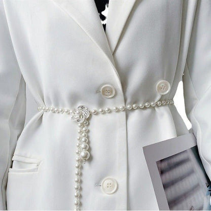 Elegant Versatile Pearl Cascade Waist Belt (MAC349)