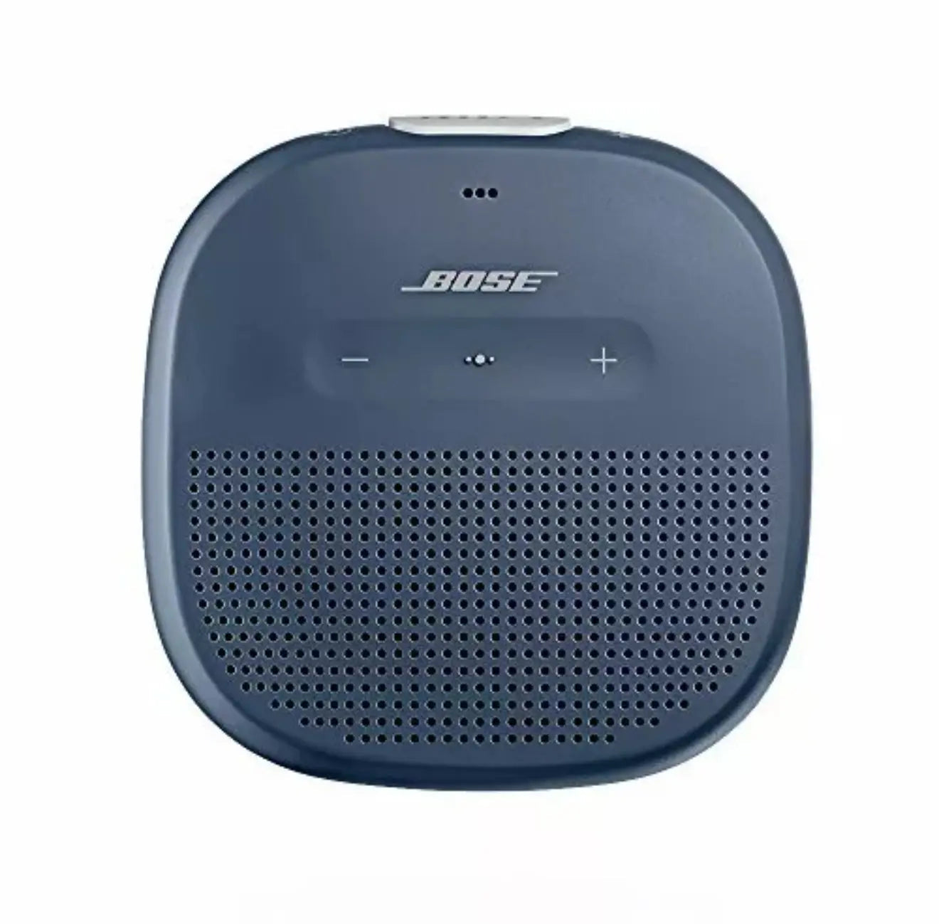 Black Bose SoundLink Micro Bluetooth speaker with compact design and built-in microphone for portable audio and hands-free calls.
