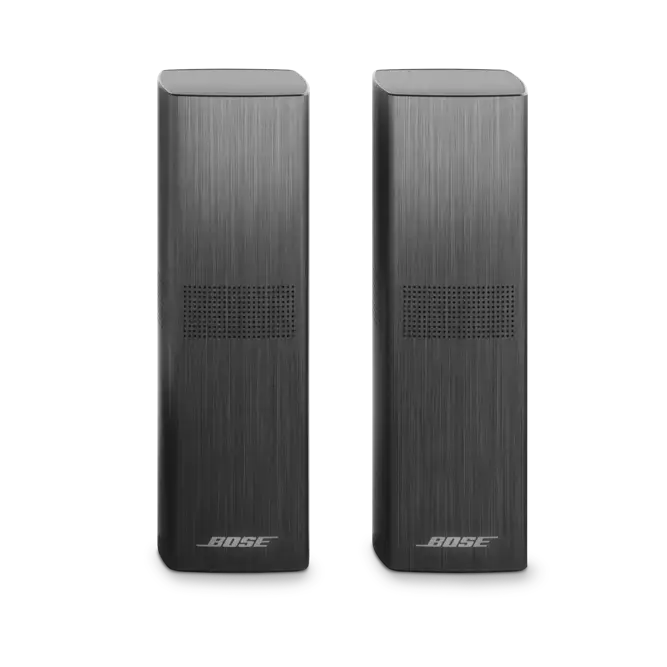 Refurbished black Bose Surround Speakers 700 set with sleek design and wireless connectivity for immersive home audio.