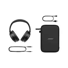 Black hard case for Bose QuietComfort headphones, Enforce Records branding, with headphones visible inside the protective case.