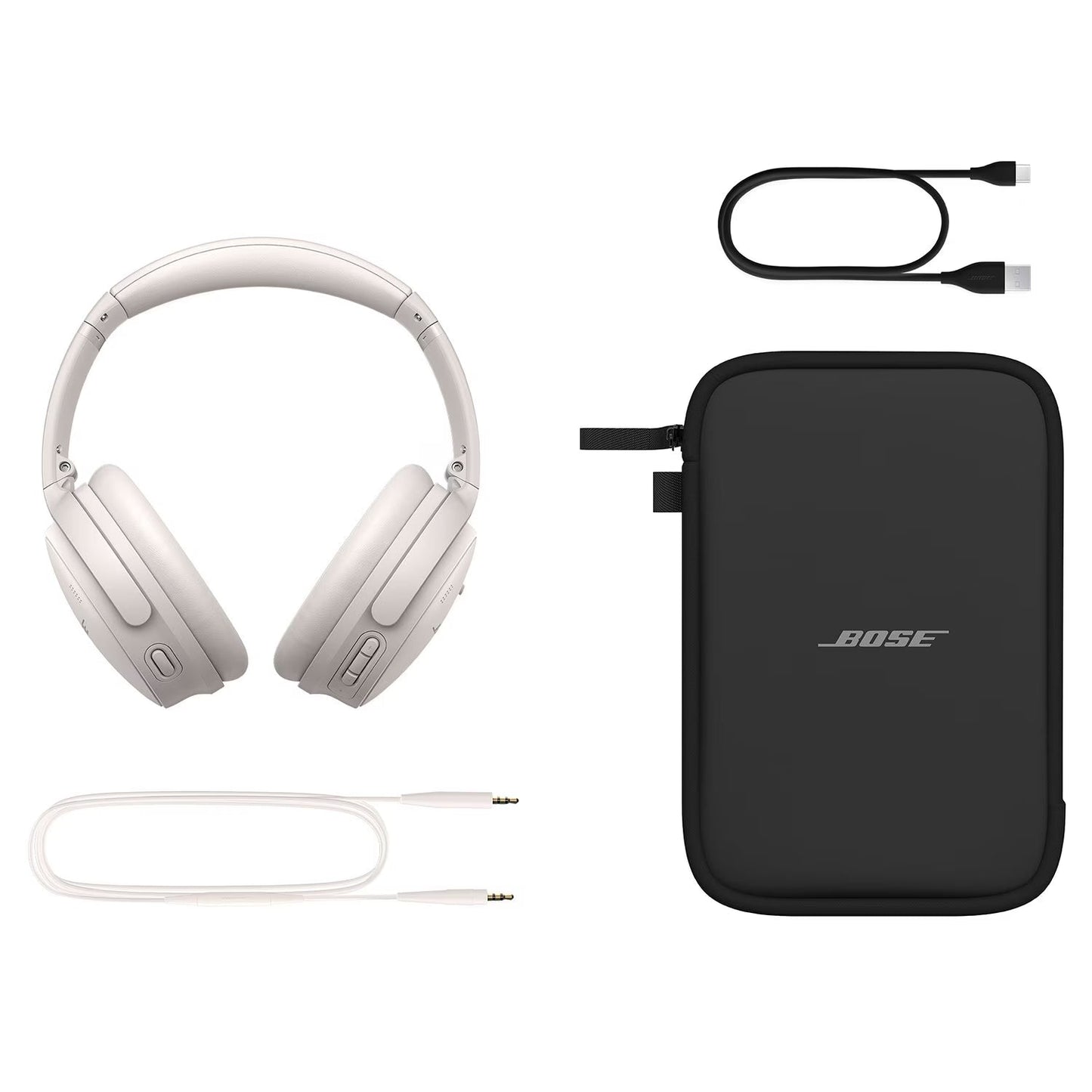 Black hard case for Bose QuietComfort headphones, durable protective storage by Enforce Records.