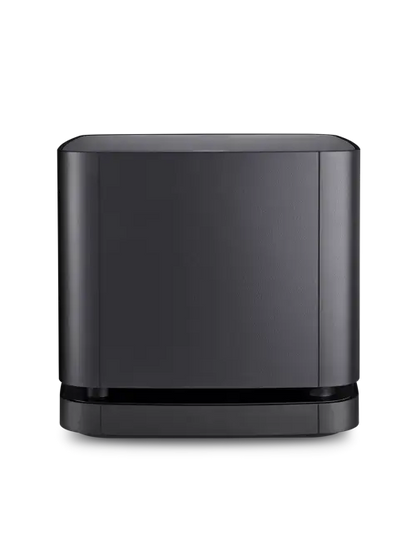Black Bose Bass Module 500 from Enforce Records, showing its sleek design and compact shape for enhanced bass sound.