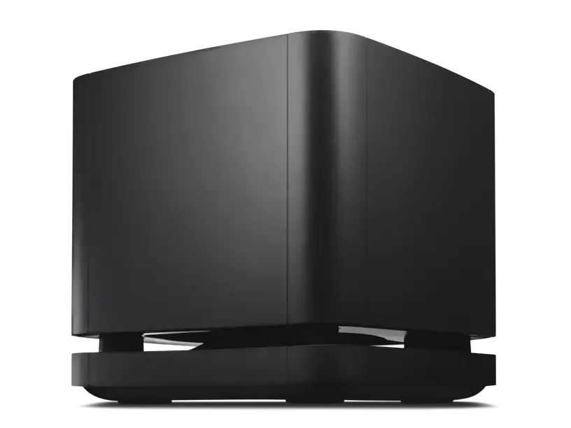 Black Bose Bass Module 500 speaker from Enforce Records, showcasing its sleek design and compact shape.