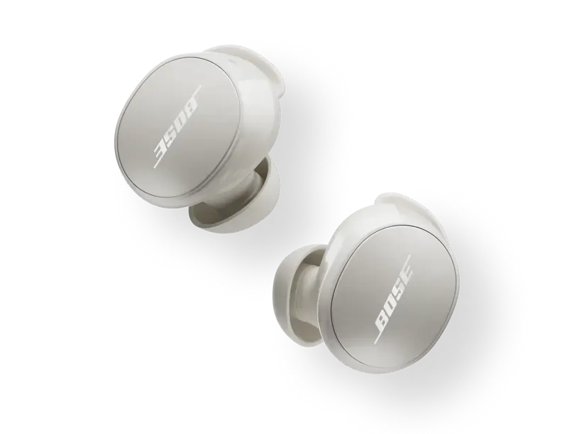 Black Bose QuietComfort Earbuds with sleek design and charging case, showcasing in-ear wireless audio technology.
