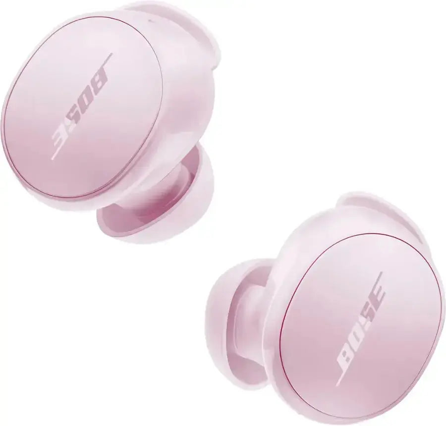 Black Bose QuietComfort Earbuds with sleek charging case, branded by Enforce Records, designed for high-quality wireless audio.