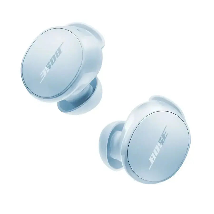 Black Bose QuietComfort Earbuds with Enforce Records branding, showcased outdoors with charging case open and earbuds visible.