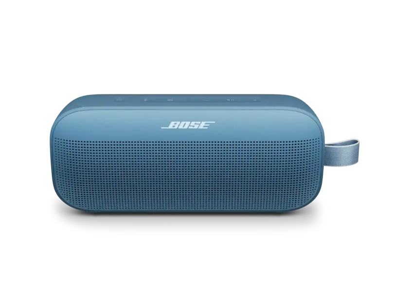 Black Bose SoundLink Flex Bluetooth Speaker 2nd Generation with Enforce Records branding, showing the portable speaker's design.
