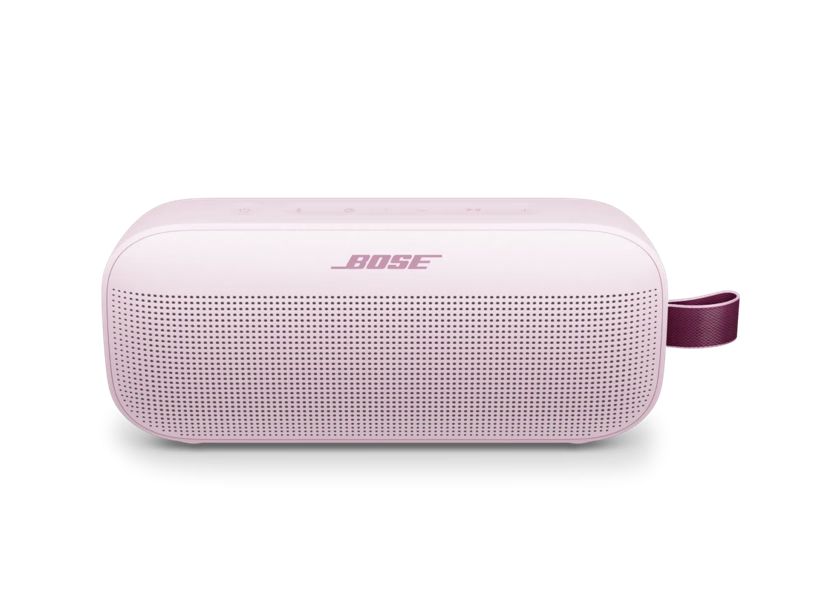 Black Bose SoundLink Flex Bluetooth Speaker 2nd Generation by Enforce Records, showing the portable speaker with control buttons.