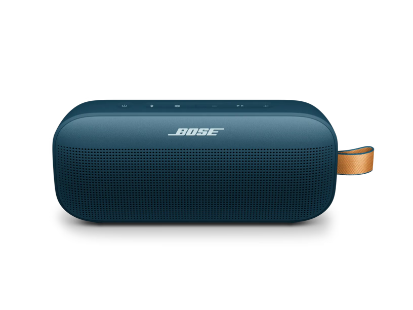 Black Bose SoundLink Flex Bluetooth Speaker 2nd Generation with Enforce Records branding, compact and portable for wireless audio.