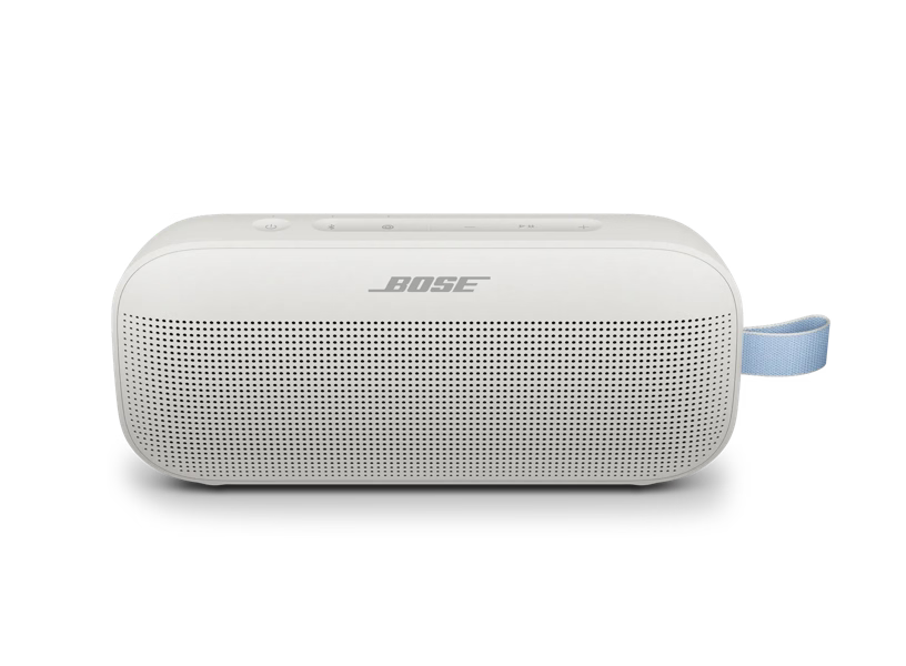 Enforce Records black Bose SoundLink Flex 2nd Gen Bluetooth speaker displayed on a plain background.