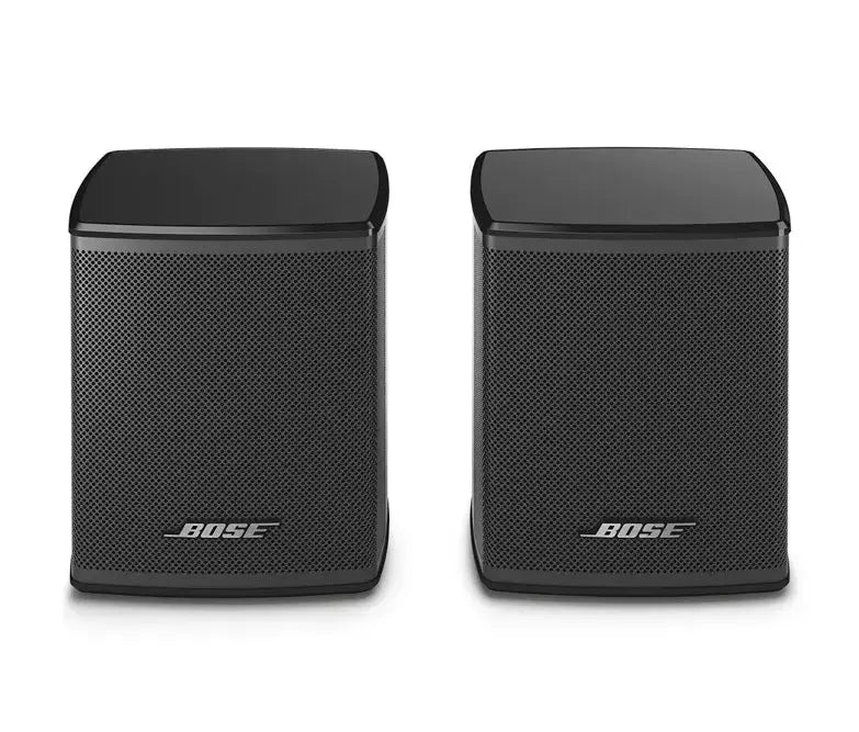 Black Bose Surround Speakers by Enforce Records, showcasing sleek design and premium audio quality for home theater systems.