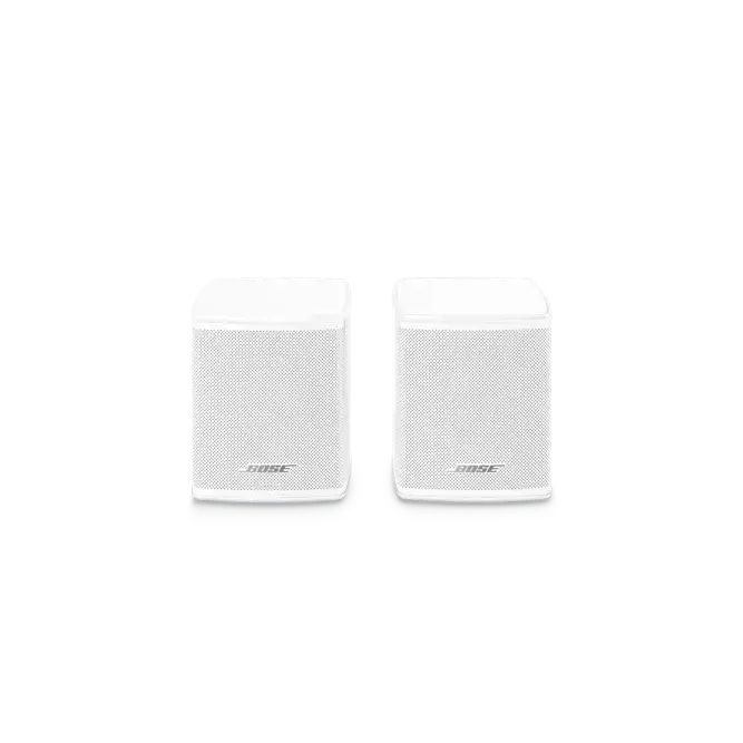 Brand new black Bose Surround Speakers for home theater, featuring sleek design and high-quality audio performance.