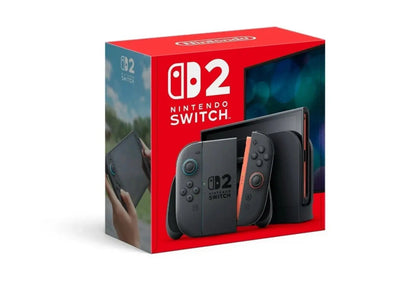 Brand new Nintendo Switch 2 gaming console by Enforce Records, featuring sleek design and colorful Joy-Con controllers.