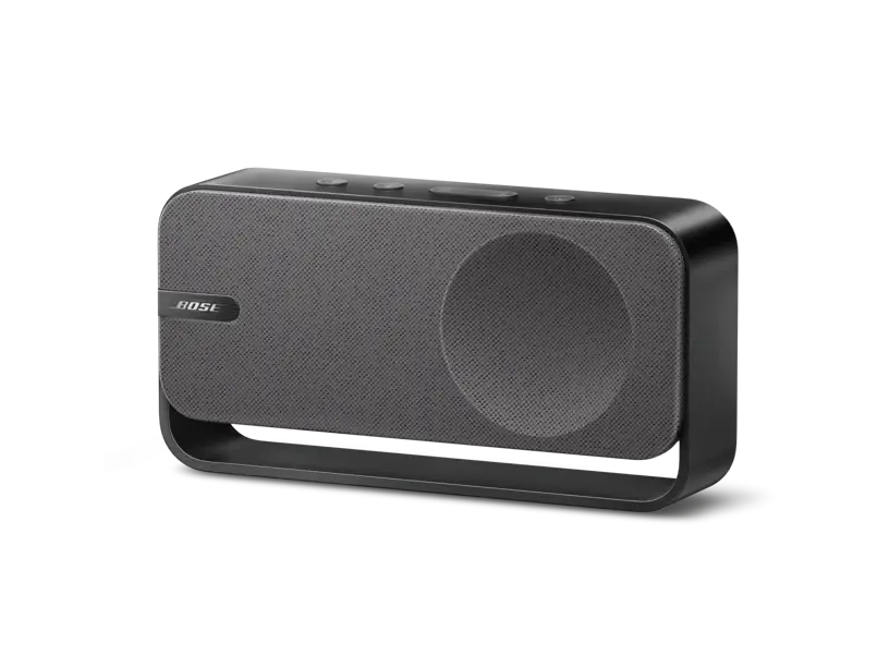 Light silver Bose SoundLink Home Bluetooth speaker by Enforce Records, compact portable design with built-in Bluetooth connectivity.